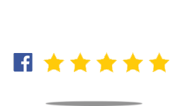 facebook logo with 5 yellow stars