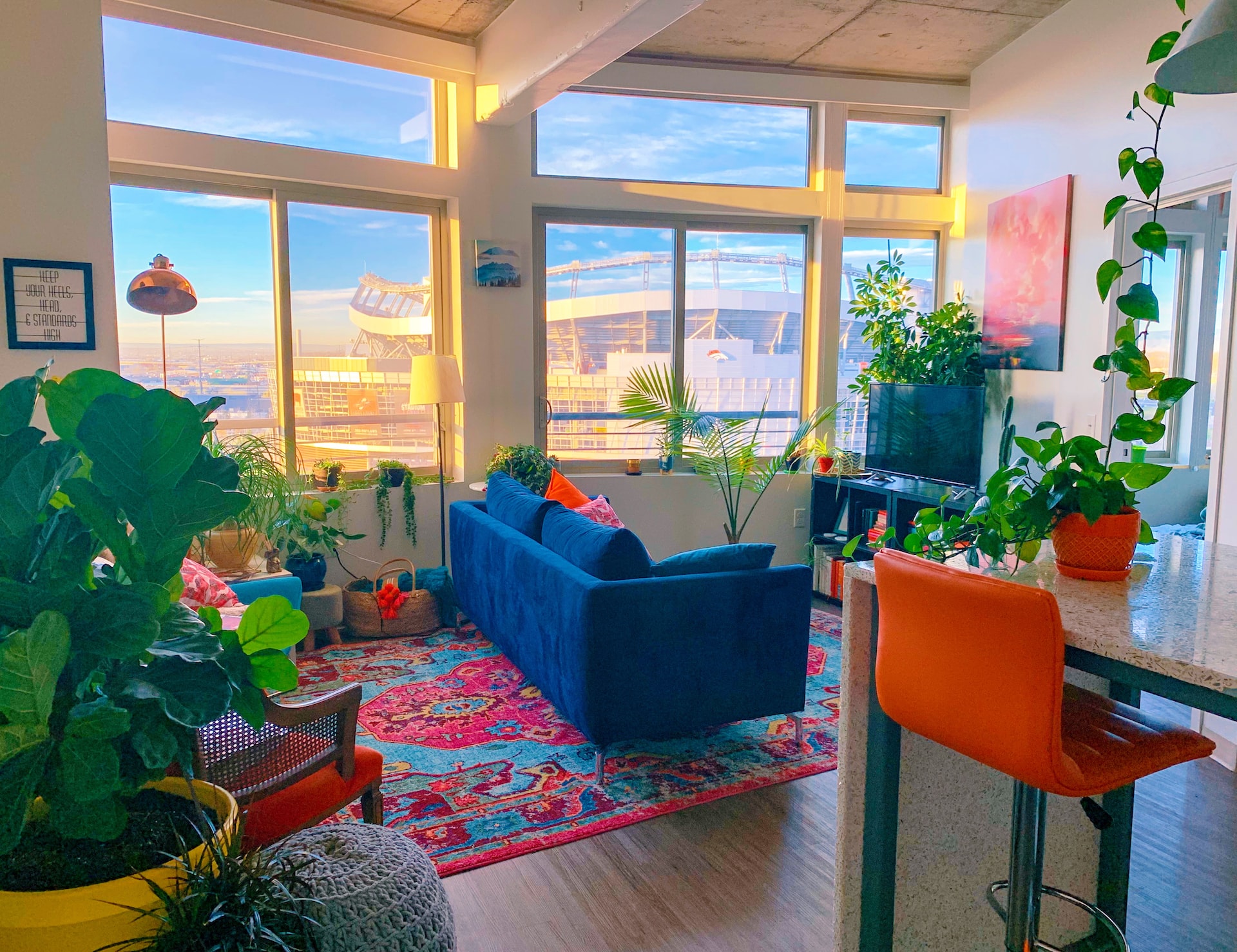 Apartment with lots of plants